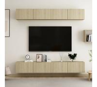 vidaXL 4x TV Cabinets Sonoma Oak Chipboard Home Furniture TV Stand Cabinet