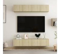 Vidaxl Tv Cabinets 4 Pcs Sonoma Oak 80X30X30 Cm Engineered Wood