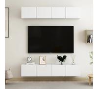 vidaXL 4x TV Cabinets White Engineered Wood Furniture TV Stand Cabinet Unit