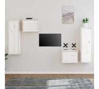 vidaXL TV Cabinets 4 pcs White Solid Wood Pine