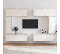 vidaXL TV Cabinets 6 pcs White Solid Wood Pine