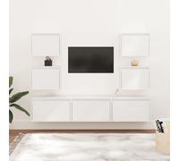 vidaXL TV Cabinets 7 pcs White Solid Wood Pine
