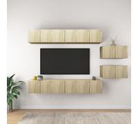 vidaXL 8x TV Cabinets Sonoma Oak Engineered Wood Hanging Hanging TV Stand