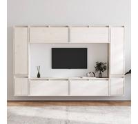 vidaXL TV Cabinets 8 pcs White Solid Wood Pine