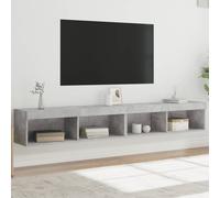 vidaXL TV Cabinets with LED Lights 2 pcs Concrete Grey 100x30x30 cm
