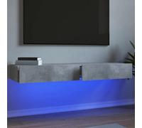 Vidaxl Tv Cabinets With Led Lights 2 Pcs Concrete Grey 60X35X15.5 Cm