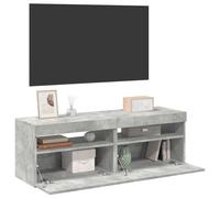 vidaXL 2x TV Cabinets with LED Lights Concrete Grey Hifi Stand Stereo Cabinet