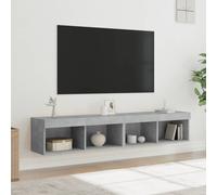 vidaXL TV Cabinets with LED Lights 2 pcs Concrete Grey 80x30x30 cm, Grey