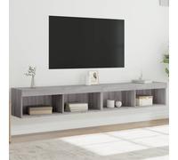 vidaXL TV Cabinets with LED Lights 2 pcs Grey Sonoma 100x30x30 cm