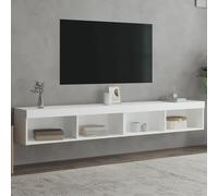 vidaXL TV Cabinets with LED Lights TV Stand Media Cabinet TV Unit 2 pcs White