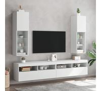 vidaXL TV Cabinets with LED Lights 2 pcs White 30.5x30x102 cm