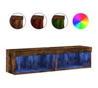 vidaXL TV Cabinets with LED Lights TV Stand Cabinet TV Unit 2 pcs Smoked Oak