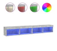 vidaXL TV Cabinets with LED Lights TV Stand TV Console 2 pcs Concrete Grey