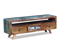 vidaXL TV Cabinet with 3 Drawers Solid Reclaimed Wood LSO UK