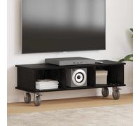 vidaXL TV Stand 100 x 35 x 35 cm Black Oak Engineered Wood, Black