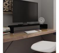 vidaXL TV Stand/Monitor Riser TV Console Unit Entertainment Centre Glass Black