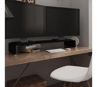 Vidaxl Tv Stand/monitor Riser Glass Black 110X30X13 Cm
