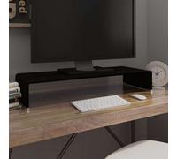 Vidaxl Tv Stand/monitor Riser Glass Black 80X30X13 Cm