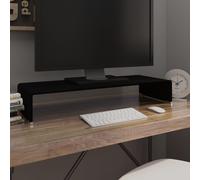 vidaXL TV Stand/Monitor Riser Glass Black 80x30x13 cm