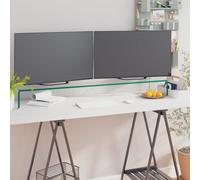 vidaXL TV Stand/Monitor Riser Glass Clear 120x30x13 cm