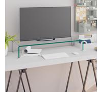 Vidaxl Tv Stand/Monitor Riser Glass Clear 80X30X13 Cm