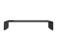 vidaXL Tv Stand/monitor Riser Glass Black 70x30x13 cm, Black