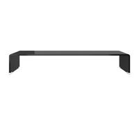 vidaXL TV Stand/Monitor Riser TV Console Unit Entertainment Centre Glass Black