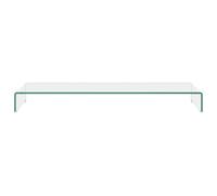 vidaXL TV Stand/Monitor Riser Glass Clear 120x30x13 cm