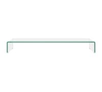 vidaXL TV Stand/Monitor Riser TV Console Unit Entertainment Centre Glass Clear