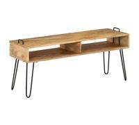 vidaXL TV Stand Solid Mango Wood 110x35x45 cm UK