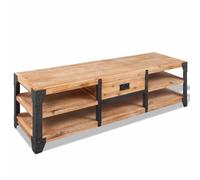 vidaXL TV Stand Storage Cabinet Display Unit Home with Drawer Solid Acacia Wood