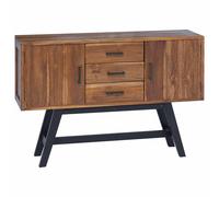 vidaXL TV Stand with Drawer Natural 110 x 30 x 75 cm Solid Teak Wood