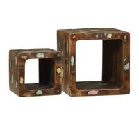 vidaXL TV Units 2 pcs Multicolour 36 x 30 x 36 cm Solid Reclaim Wood