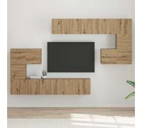 vidaXL TV Units Wall-mounted 4 pcs Artisan Oak Engineered wood