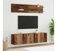 vidaXL TV Units Wall-mounted 6 pcs Old wood Engineered wood