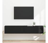 vidaXL TV Wall Cabinet 2 pcs Black 78.5 x 31 x 29.5 cm Engineered Wood