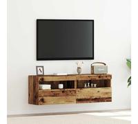 vidaXL TV Wall Cabinet 2 pcs Old wood 60 x 30 x 40 cm Engineered Wood