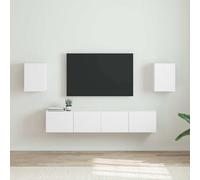 VidaXL TV Wall Cabinet 2 Pcs White Engineered Wood