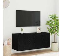 vidaXL TV Wall Cabinet Black Oak Engineered Wood, Black