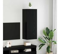 vidaXL Single Door Black Oak Wall-Mounted TV Cabinet - Size: 102 x 40.5 x 30cm - Wilko