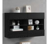 vidaXL TV Wall Cabinet Black Oak 98.5 x 30 x 60.5 cm Engineered Wood