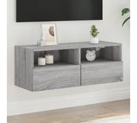 vidaXL Grey Sonoma Wall-Mounted TV Cabinet - Engineered Wood, 80x30x30 cm with Shelved Compartment