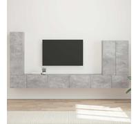 vidaXL TV Wall Cabinet Set Wall-mounted 6 pcs Concrete Grey