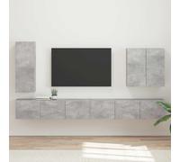 vidaXL TV Wall Cabinet Set Wall-mounted 6 pcs Concrete Grey
