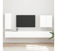vidaXL TV Wall Cabinet Set Wall-mounted 6 pcs High Gloss White