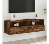 vidaXL TV Wall Cabinet Wall-mounted TV Cabinet Smoked Oak Engineered Wood