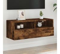 vidaXL TV Wall Cabinet Wall-mounted TV Cabinet Smoked Oak Engineered Wood