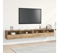 vidaXL TV Wall Cabinet Wall-mounted 2 pcs Artisan oak 100 x 30 x 30 cm