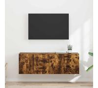vidaXL TV Wall Cabinet Wall-mounted 2 pcs Smoked Oak 59.5 x 31 x 40 cm