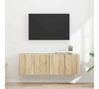 vidaXL TV Wall Cabinet Wall-mounted 2 pcs Sonoma Oak 59.5 x 31 x 40 cm